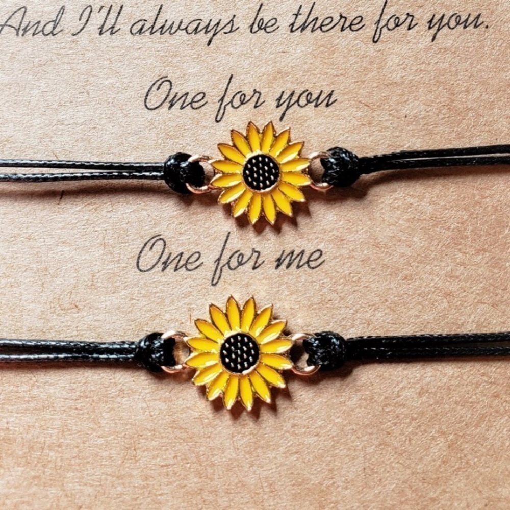BEST FRIENDS SUNFLOWER BRACELET DUO SET